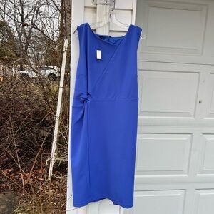 NWT Talbots Pretty Periwinkle Blue Fun Neck MIDI Sleeveless Dress